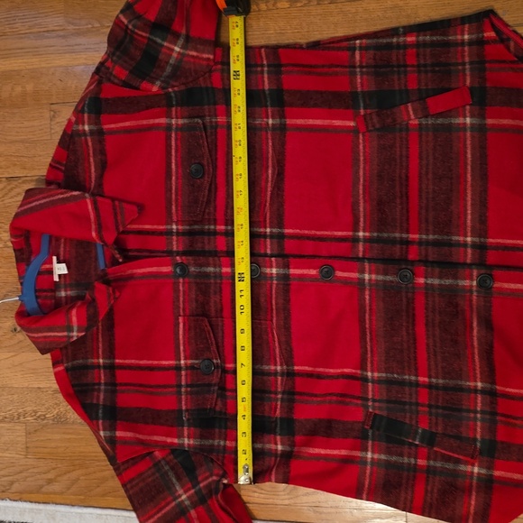 A.N.A BRAND WOMEN'S PLUS SIZE RED PLAID FRONT BUTTON JACKET COAT SIZE 0X - Picture 12 of 16